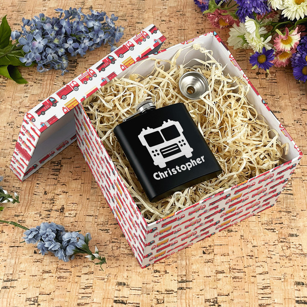 Firetrucks Gift Boxes with Lid - Canvas Wrapped - X-Large - In Context