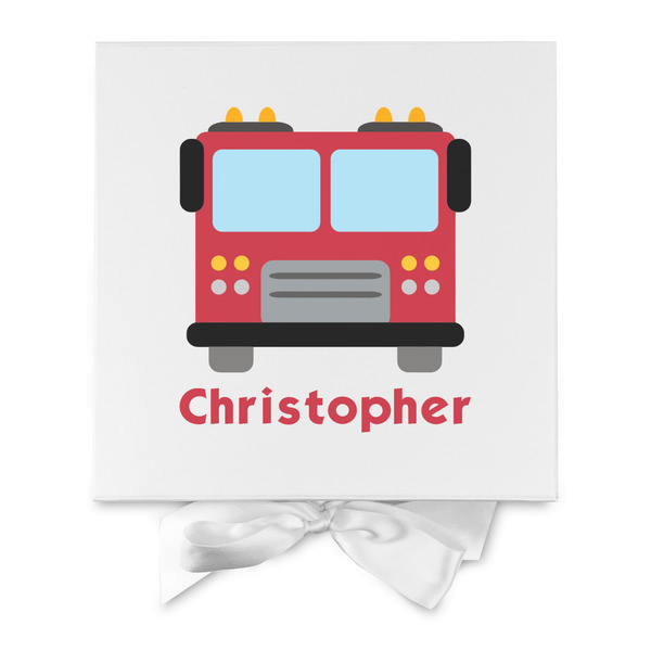 Firetrucks Gift Boxes with Magnetic Lid - White - Approval