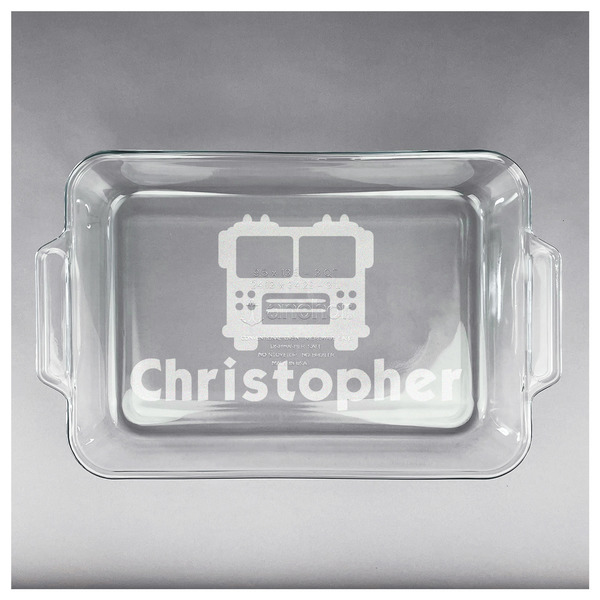 Firetrucks Glass Baking Dish - APPROVAL (13x9)
