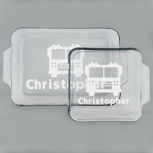 Firetrucks Glass Baking Dish Set - MAIN (set)