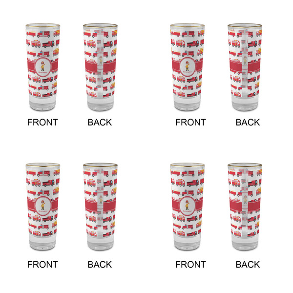 Firetrucks Glass Shot Glass - 2 oz - Set of 4 - APPROVAL