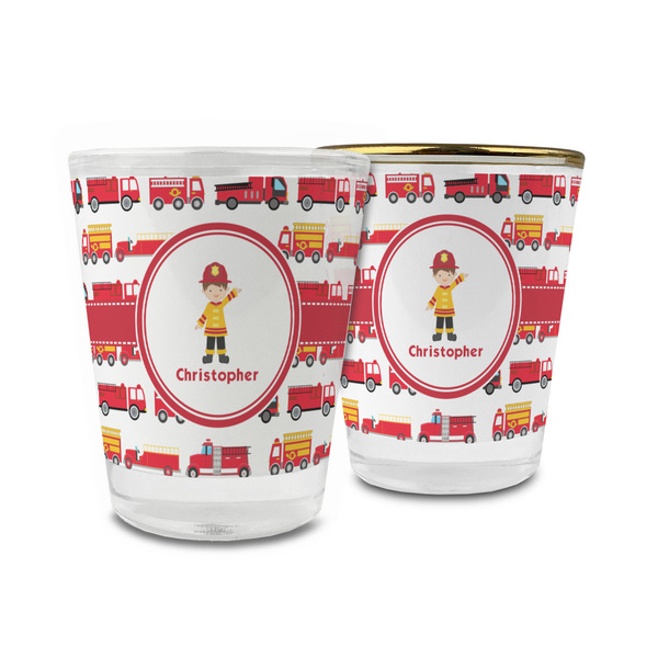 Custom Firetrucks Glass Shot Glass - 1.5 oz (Personalized)