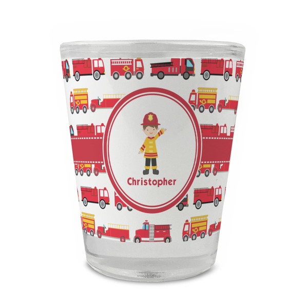 Custom Firetrucks Glass Shot Glass - 1.5 oz - Set of 4 (Personalized)