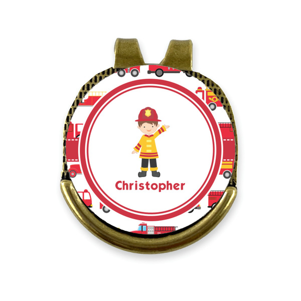 Custom Firetrucks Golf Ball Marker - Hat Clip - Gold