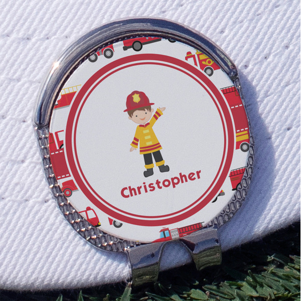 Custom Firetrucks Golf Ball Marker - Hat Clip