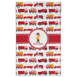 Firetrucks Golf Towel - Poly-Cotton Blend - Large w/ Name or Text