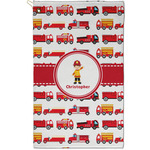 Firetrucks Golf Towel - Poly-Cotton Blend - Small w/ Name or Text