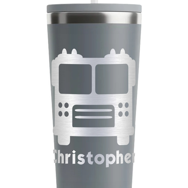 Firetrucks Grey RTIC Everyday Tumbler - 28 oz. - Close Up