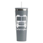 Firetrucks RTIC Everyday Tumbler with Straw - 28oz - Grey - Double-Sided (Personalized)