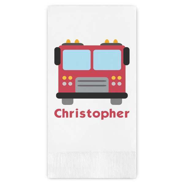 Custom Firetrucks Guest Napkins - Full Color - Embossed Edge (Personalized)