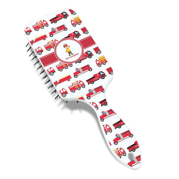 Firetrucks Hair Brush - Angle View
