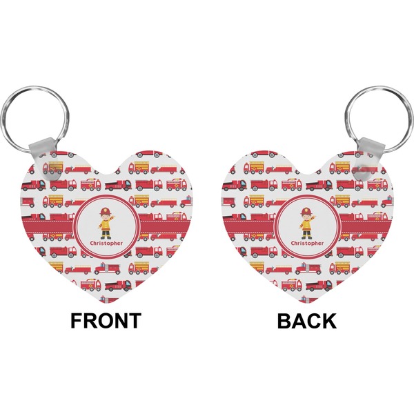 Firetrucks Heart Keychain (Front + Back)