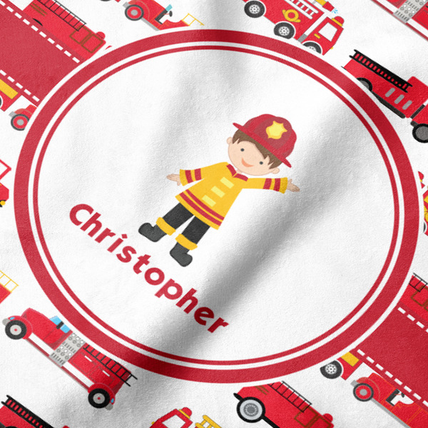 Firetrucks Hooded Baby Towel- Detail Close Up