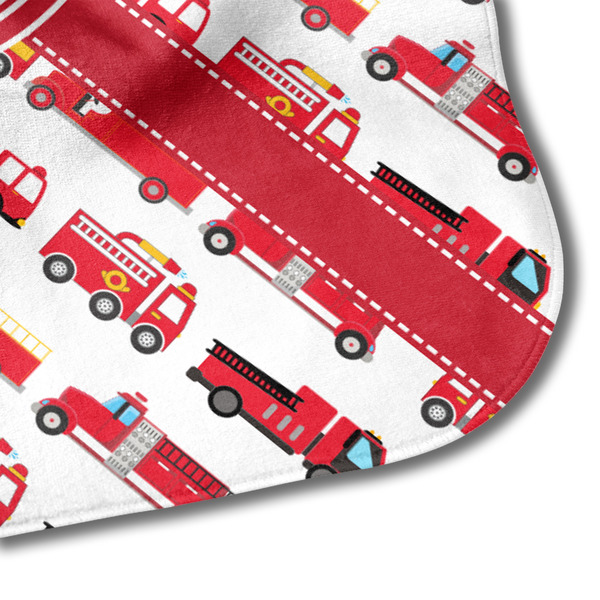 Firetrucks Hooded Baby Towel- Detail Corner