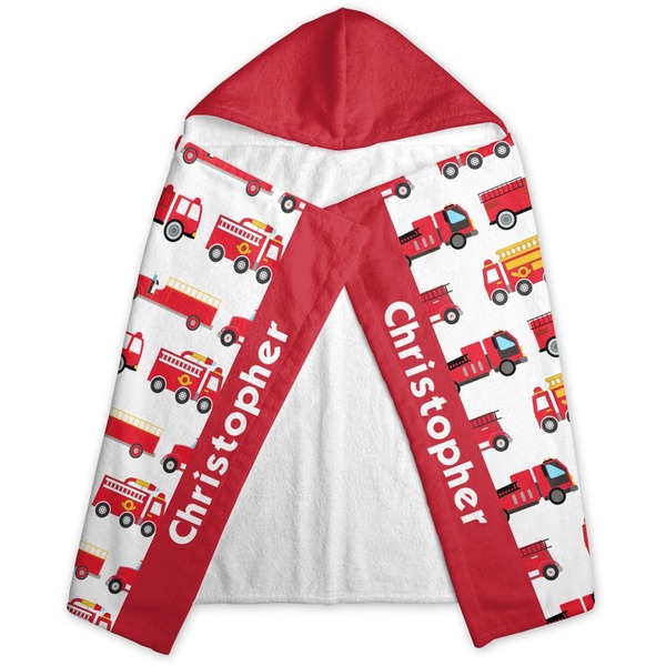 Firetrucks Hooded Towel - Folded