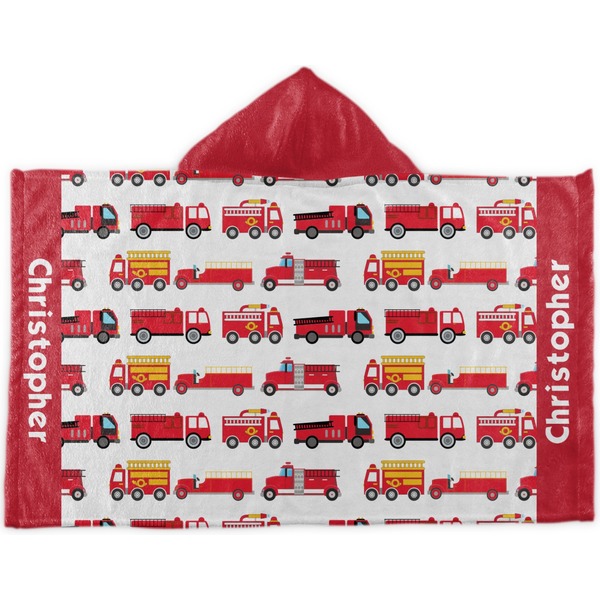 Custom Firetrucks Kids Hooded Towel (Personalized)