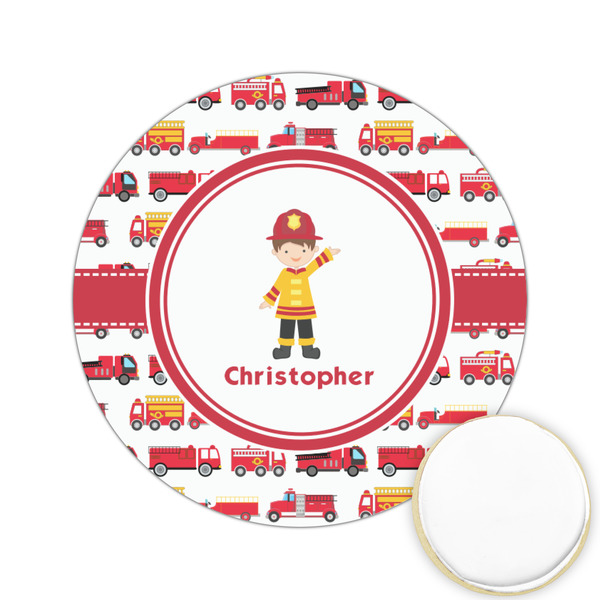 Custom Firetrucks Printed Cookie Topper - 2.15" (Personalized)