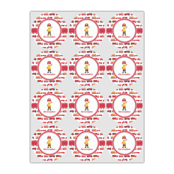Firetrucks Icing Circle - Small - Set of 12