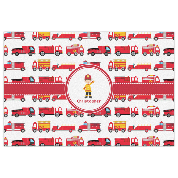 Firetrucks Indoor / Outdoor Rug - 2'x3' - Front Flat
