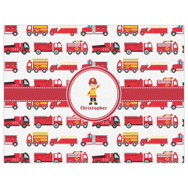Firetrucks Indoor / Outdoor Rug - 6'x8' - Front Flat