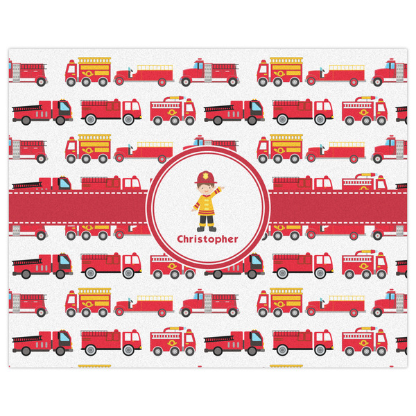 Firetrucks Indoor / Outdoor Rug - 8'x10' - Front Flat