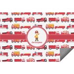 Firetrucks Indoor / Outdoor Rug - 6'x8' w/ Name or Text