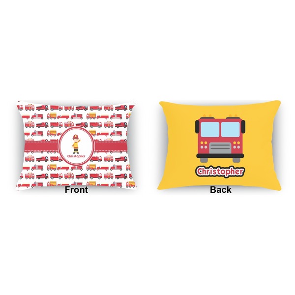Firetrucks  Indoor Rectangular Burlap Pillow (Front and Back)