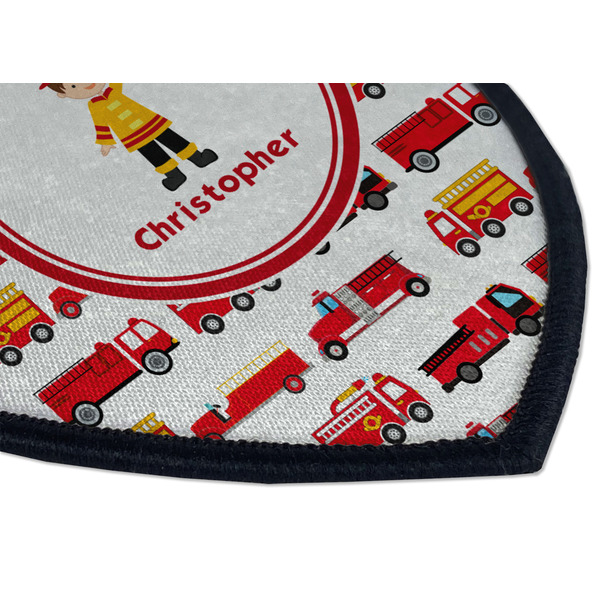Firetrucks Iron on Shield 3 Detail