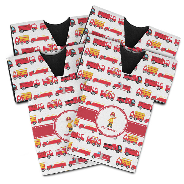 Custom Firetrucks Jersey Bottle Cooler - Set of 4 (Personalized)