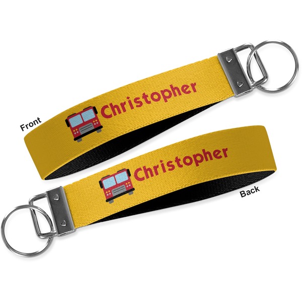 Firetrucks Key-chain - Metal and Nylon - Front and Back