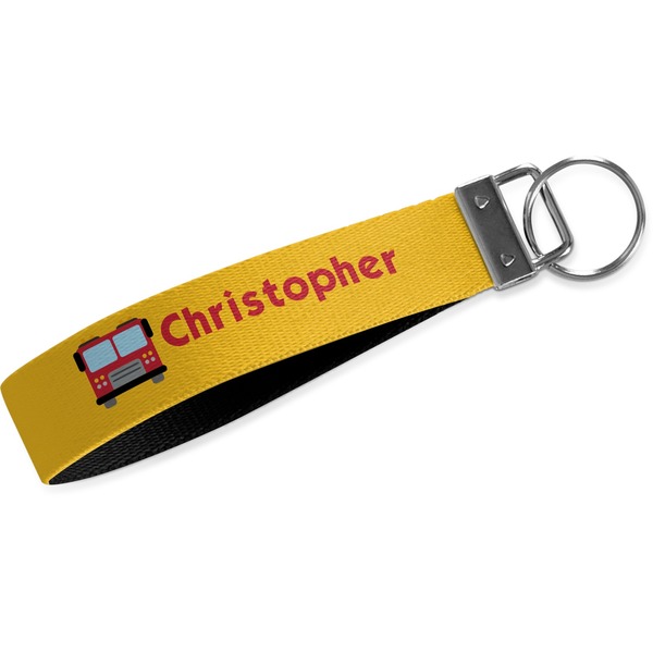 Custom Firetrucks Wristlet Webbing Keychain Fob (Personalized)