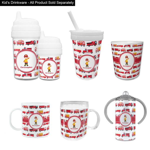 Firetrucks Kid's Drinkware - Customized & Personalized