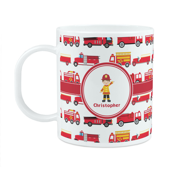 Custom Firetrucks Plastic Kids Mug (Personalized)