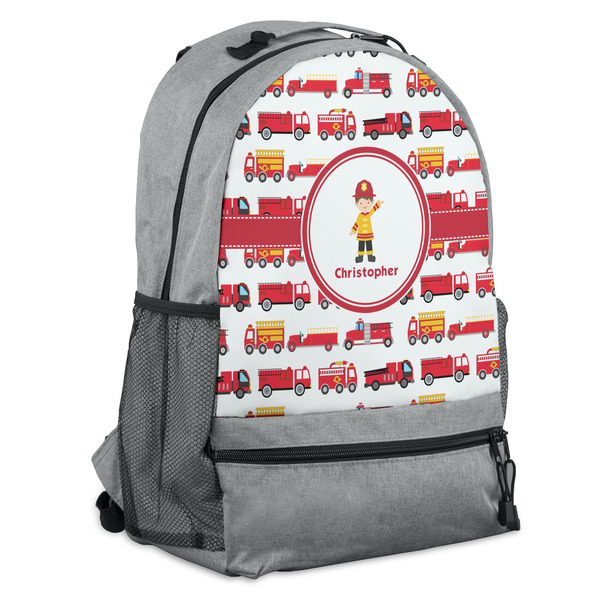 Custom Firetrucks Backpack - Grey (Personalized)