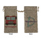 Firetrucks Large Burlap Gift Bag - Front & Back (Personalized)