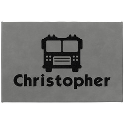 Firetrucks Large Gift Box w/ Engraved Leather Lid (Personalized)