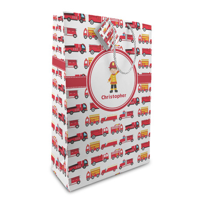 Firetrucks Large Gift Bag (Personalized)