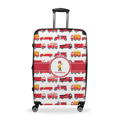 Firetrucks Suitcase - 28" Large - Checked w/ Name or Text