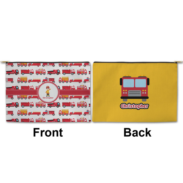 Firetrucks Large Zipper Pouch Approval (Front and Back)