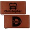 Firetrucks Leather Checkbook Holder Front and Back