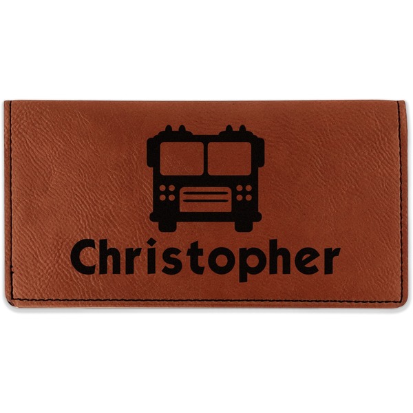 Custom Firetrucks Leatherette Checkbook Holder (Personalized)