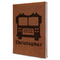 Firetrucks Leather Sketchbook - Large - Double Sided - Angled View