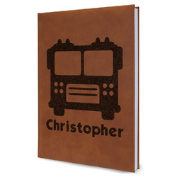 Firetrucks Leather Sketchbook - Large - Single Sided (Personalized)