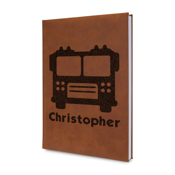 Custom Firetrucks Leather Sketchbook - Small - Double Sided (Personalized)