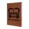 Firetrucks Leather Sketchbook - Small - Single Sided - Angled View