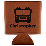Firetrucks Leatherette Can Sleeve (Personalized)
