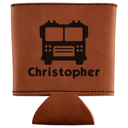 Firetrucks Leatherette Can Sleeve (Personalized)