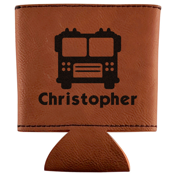 Custom Firetrucks Leatherette Can Sleeve (Personalized)