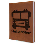 Firetrucks Leatherette Journal - Large - Single Sided (Personalized)