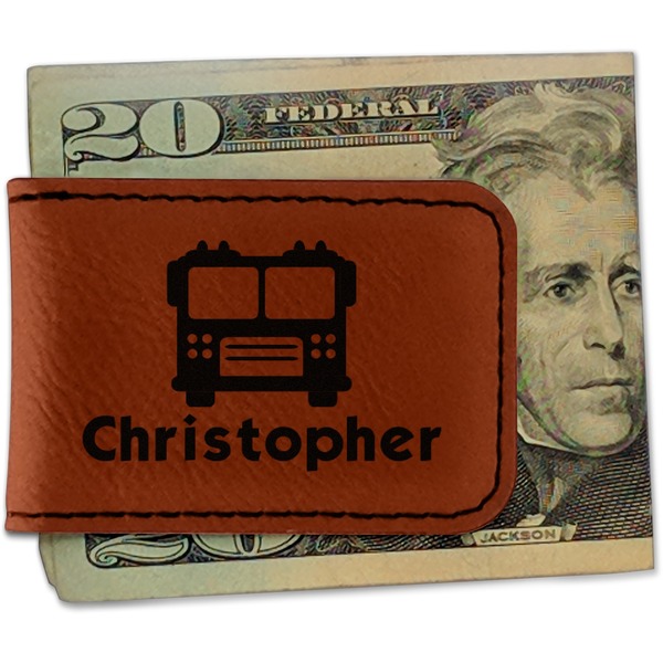 Custom Firetrucks Leatherette Magnetic Money Clip (Personalized)